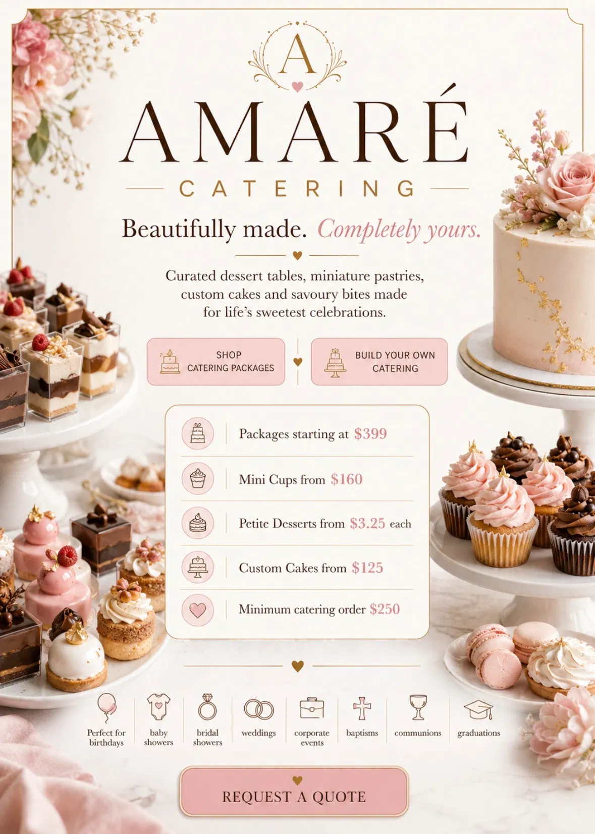 Custom Cartering Packages