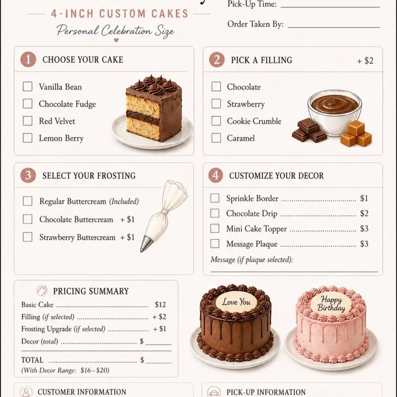 Custom 4-Inch Cakes